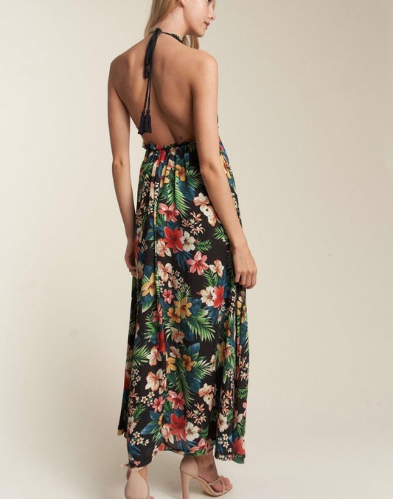 Tropical Maxi Open Side Duster with Matching Shorts